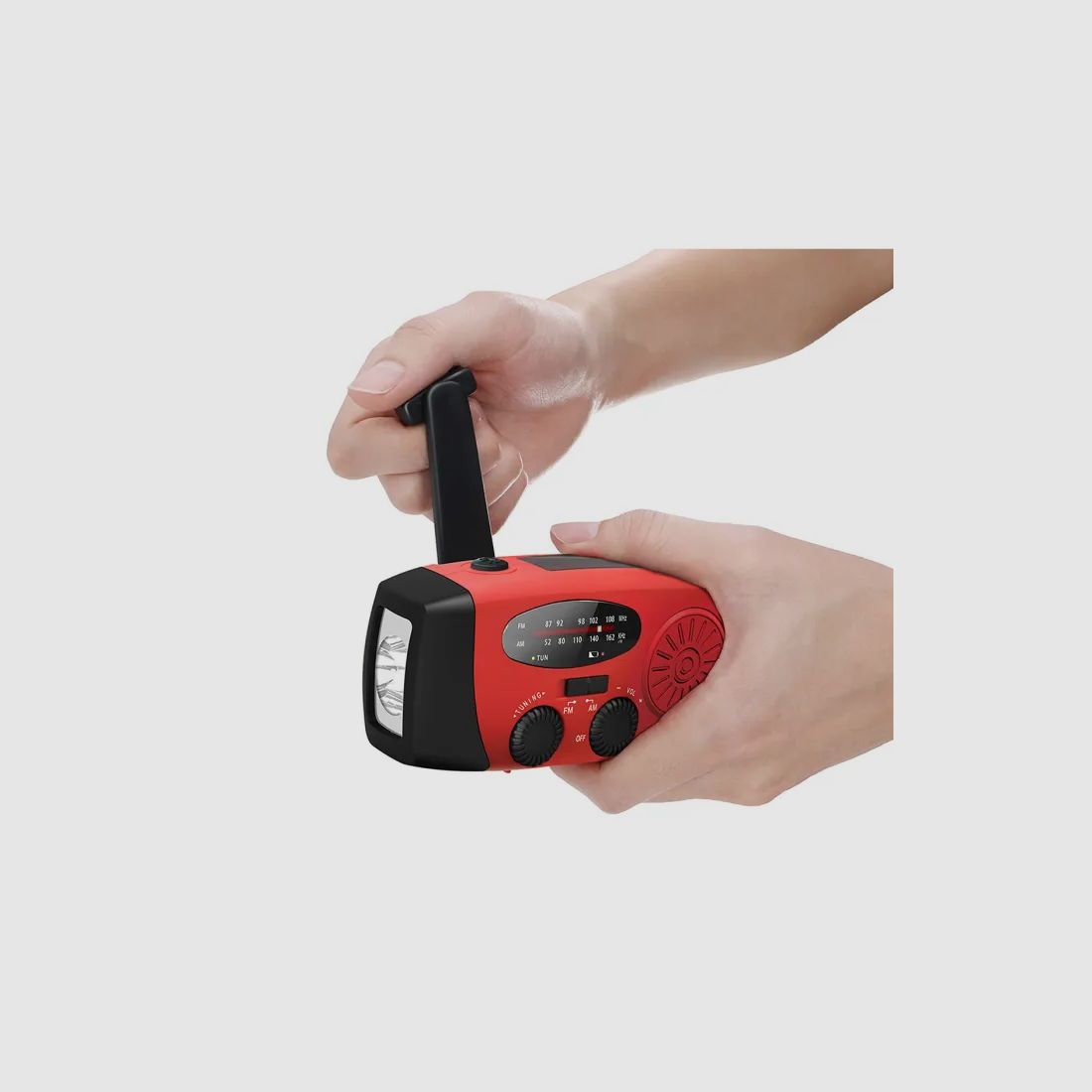 Kurbelradio FM/AM mit Powerbank und Solaraufladung