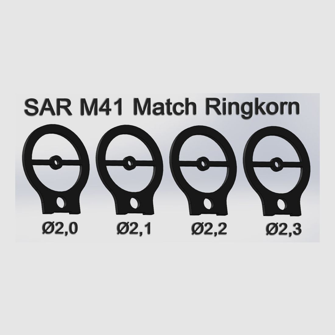 Schwaben Arms GmbH SAR M41, HK G3 Match Ringkorn 4er Set Ø 2,0mm + Ø 2,1mm + Ø 2,2mm + Ø 2,3mm für HK Kornträger
