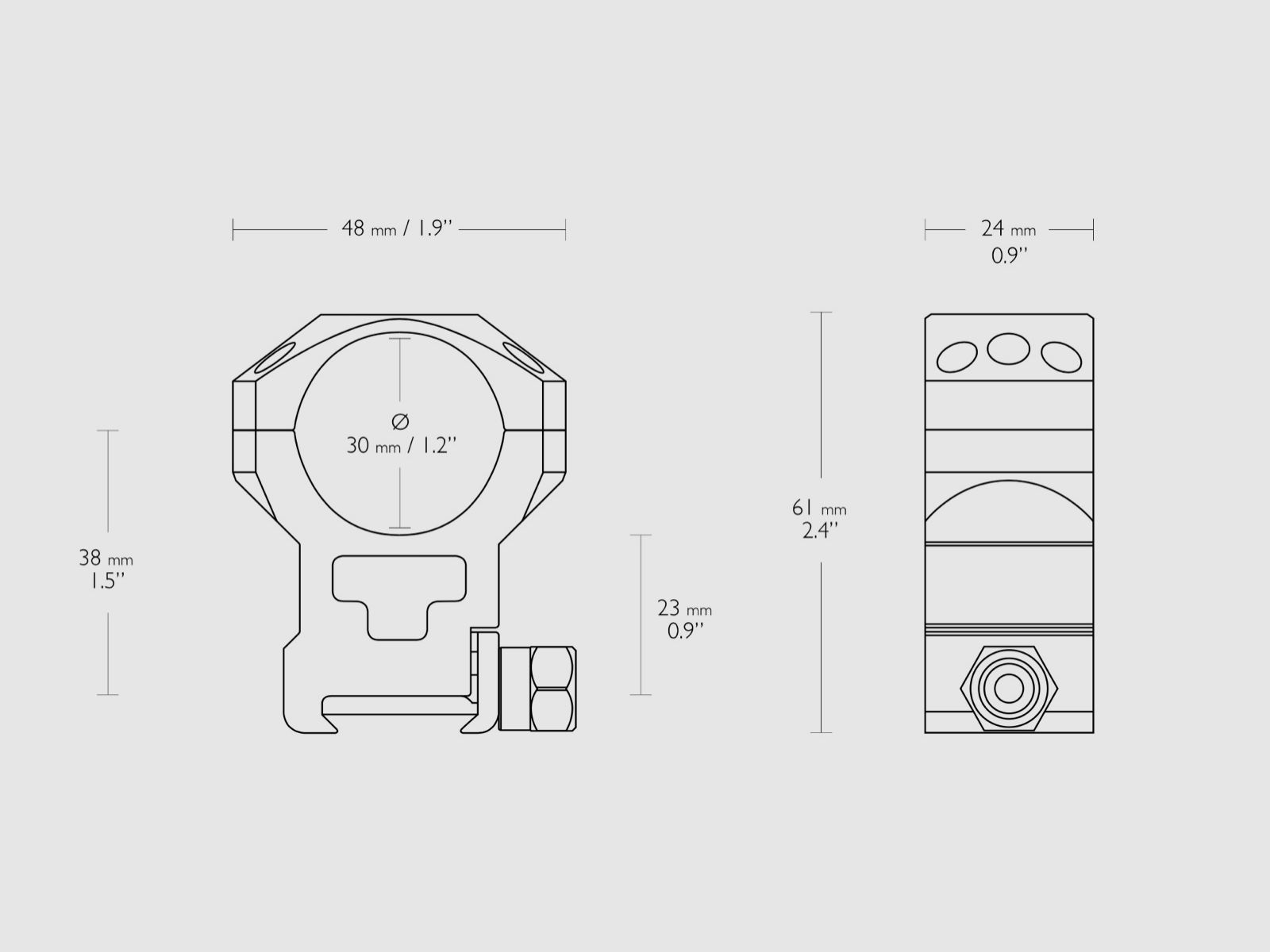 Hawke 24118 Taktische Ringmontage 30 mm Weaver Extra Hoch
