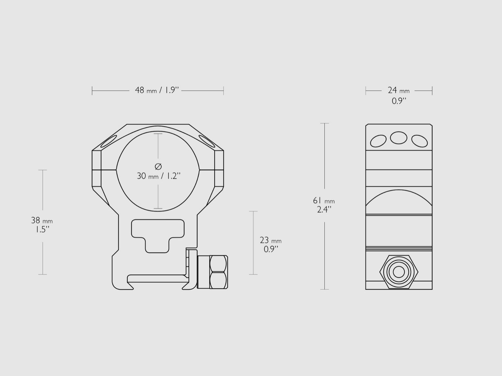 Hawke 24118 Tactische Ringmontage 30 mm Weaver Extra Hoog