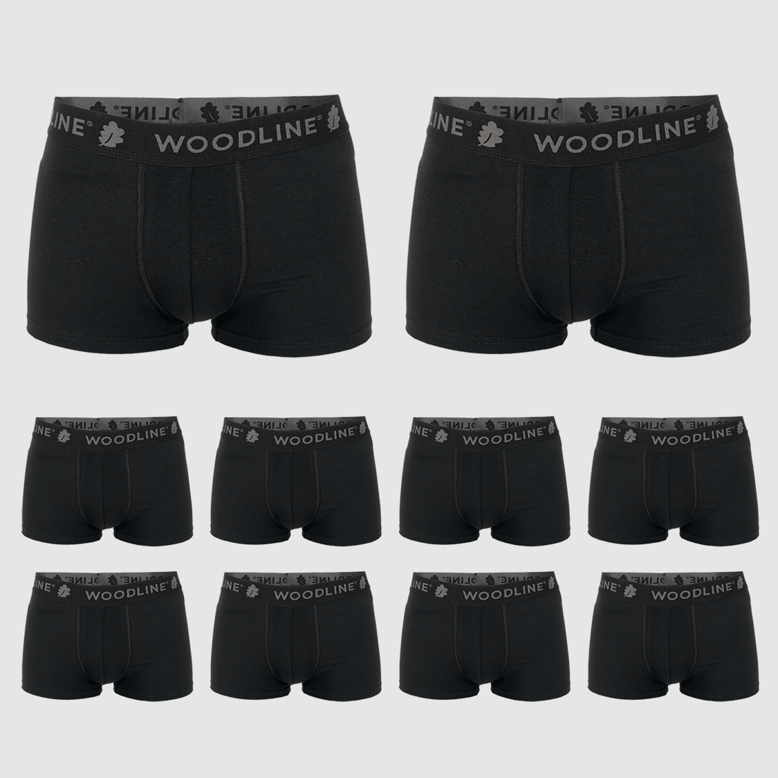 Woodline Boxershorts Schwarz, 10er-Pack