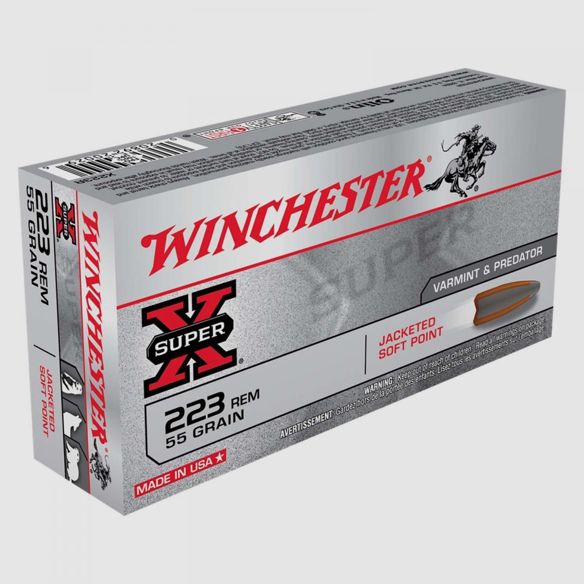 Winchester Super-X .223 Rem. 55GR JSP 20 cartucce