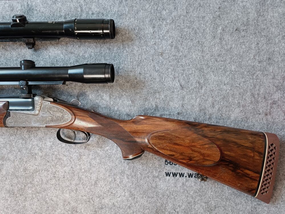 Josef Just Ferlach - Max Ern Leverkusen Bockbüchsflinte mit zwei ZF Hensold + Schmidt Bender