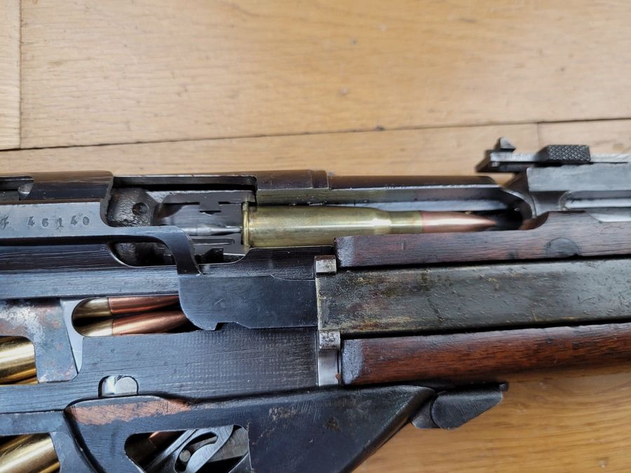 Exceptionnel Fusil Semi Automatique FSA 17 DIDACTIQUE – Arme d&rsquo;août 1917 – Arme du second type – calibre d&rsquo;origine 8×51 – monomatricule – didactisation rarissime – Pièce de musée ! – TBE ++, image 8 sur 45