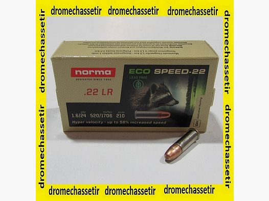 Box mit 50 Patronen .22lr Norma Eco Speed 24 Grain Rundkopf Kupfer Ref 2414038