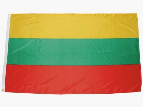 Bandera, Lituania, Poliéster, Talla 90 x 150 cm