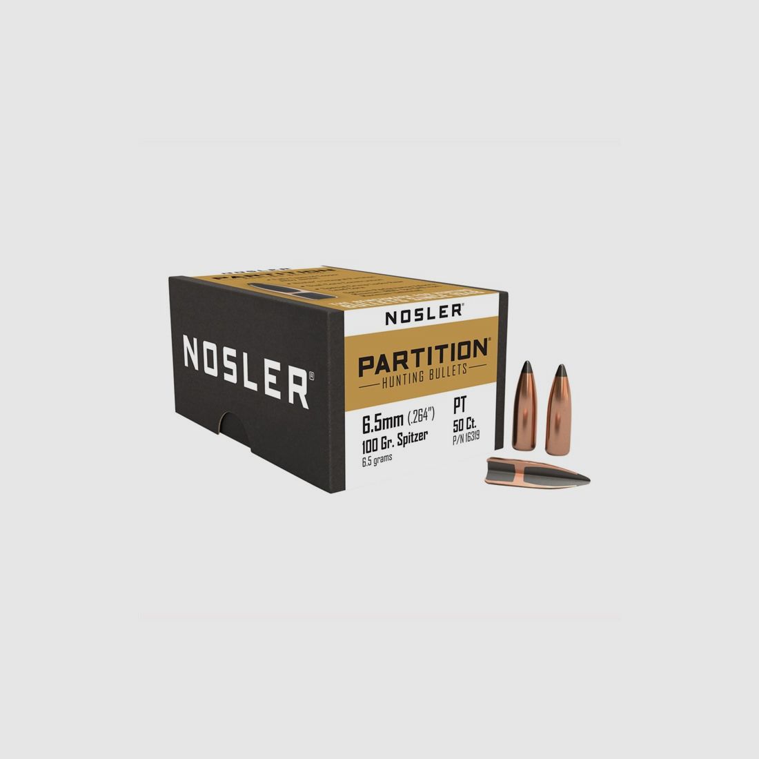 NOSLER 6,5MM (0,264″) 100GR SPITZER 50/BOX, immagine 2 di 2