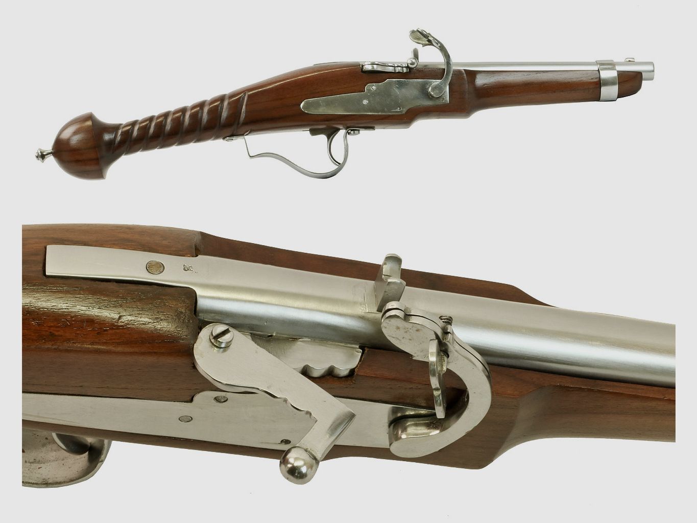 Vorderlader Luntenschlosspistole Matchlock Pistol Kaliber .63 bzw. 16 mm gedrehter Griff (P18)