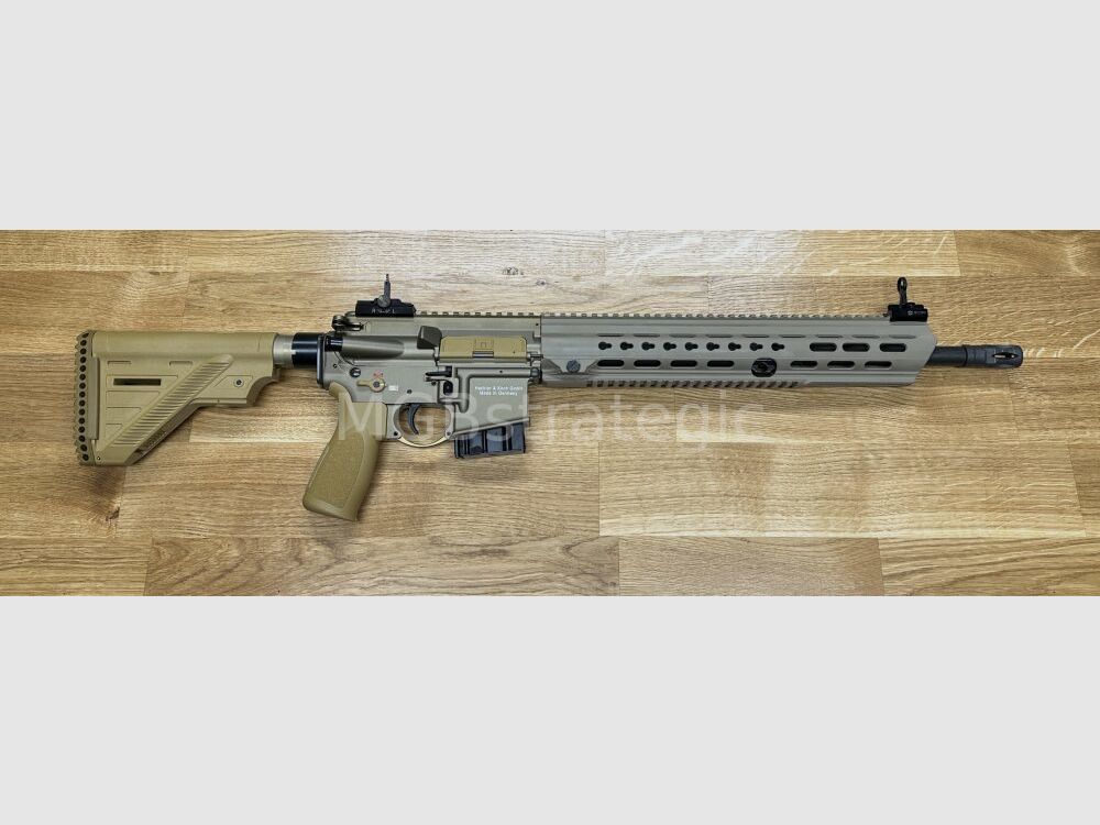 sportingly approved! - Heckler & Koch MR223 A3 Slim-Line 16.5" barrel semi-automatic rifle .223Rem - long handguard - color sand - sportingly approved!