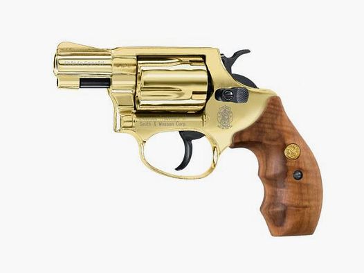 SMITH & WESSON Gasrevolver (SRS) Chiefs Special Gold Edition Kal. 9mm R     Holzgriff