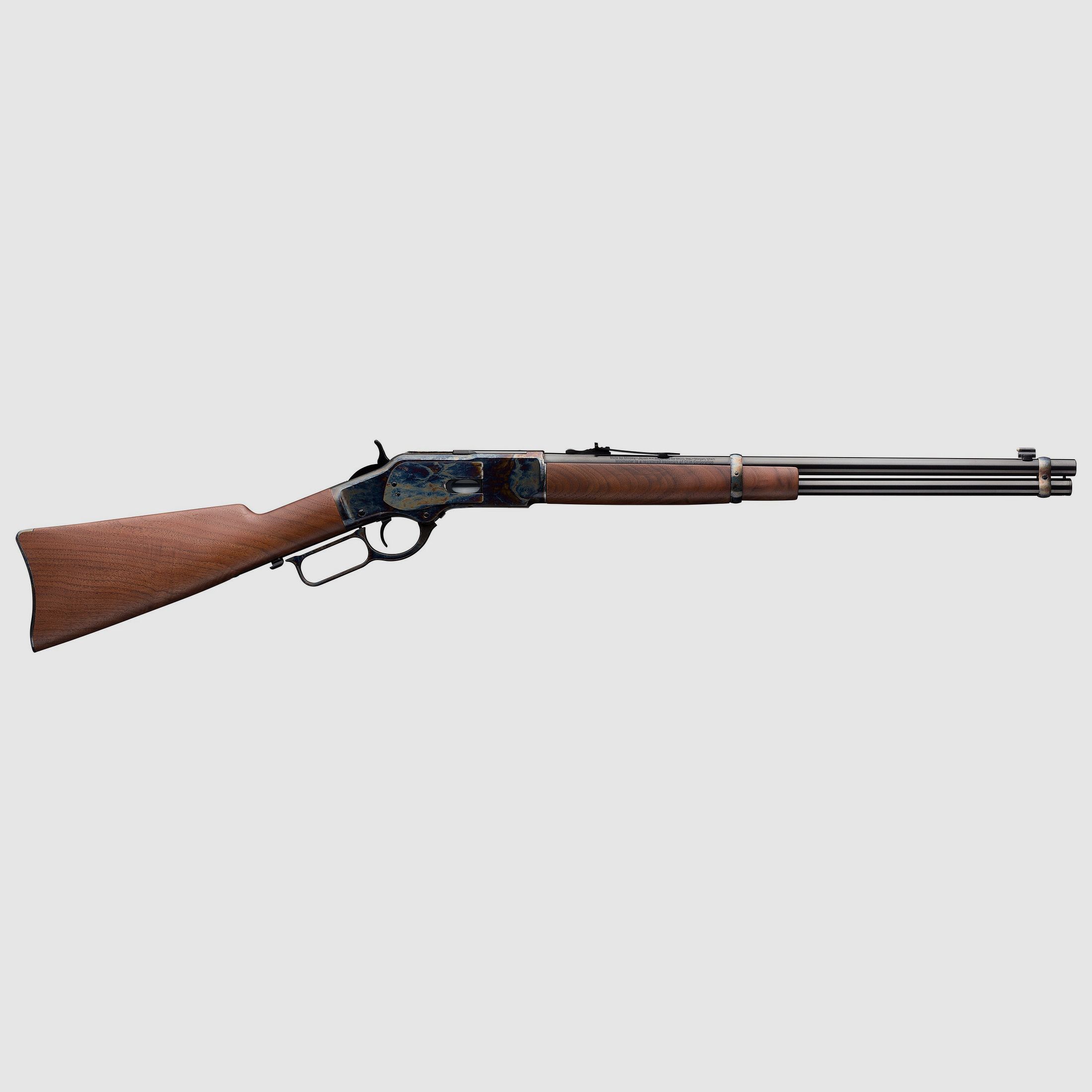 Carabine de compétition Winchester 1873 haute qualité avec finition colorée (trempe à l'huile) .357 Mag. (FABRICATION MIROKU)