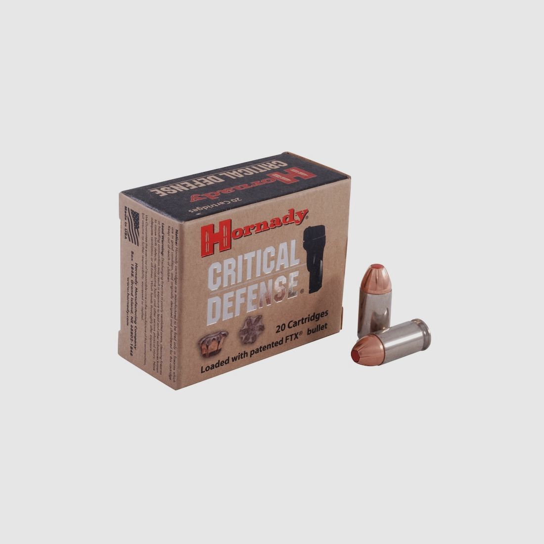 Hornady Critical Defense .45 ACP 185GR FTX 20 Patronen