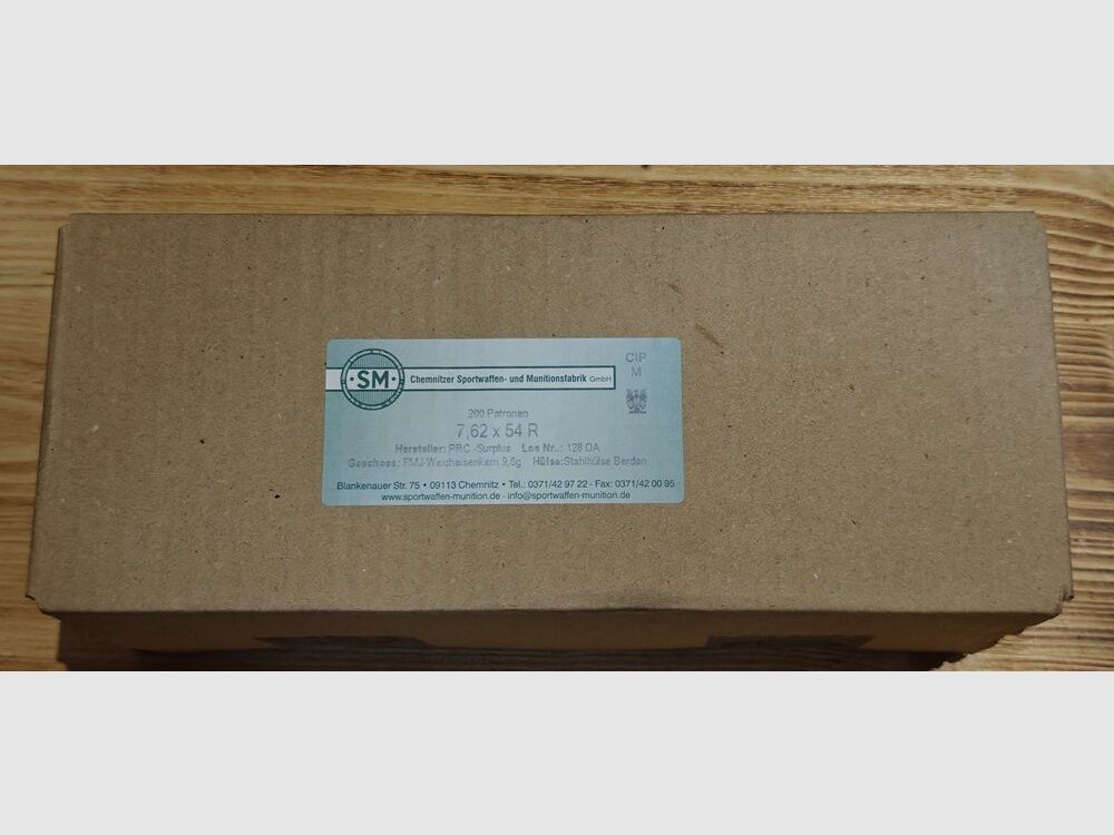 Chemnitzer Munitionsfabrik FMJ 9,6g verkupf. Surplus PRC - 200 Stk.