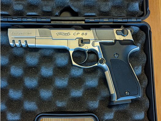 Walther CP88 Competition, verchroomd. Inclusief veel accessoires!