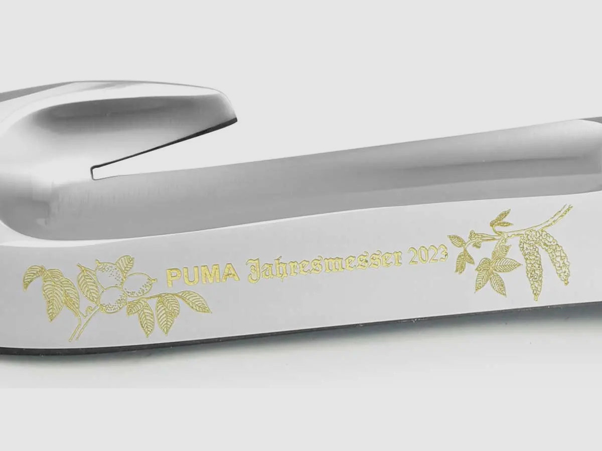 PUMA jahresmesser 2023, geschmiedet, Walnussholz, limitiert auf 50 Stück