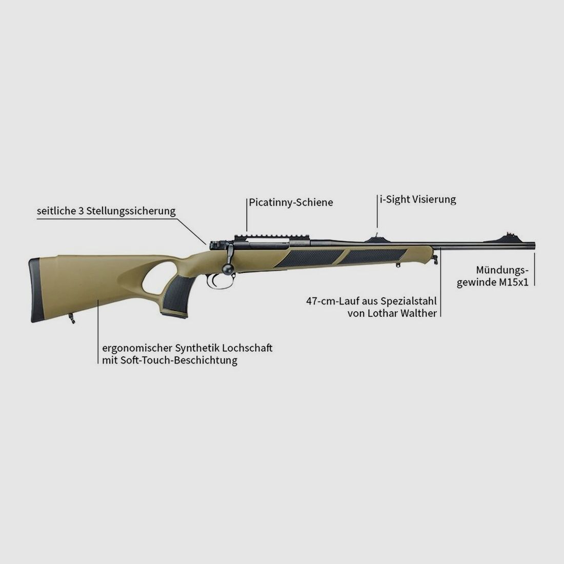 Forest Favorit Rifle de repetición Modelo S22 Sintético 8x57 IS