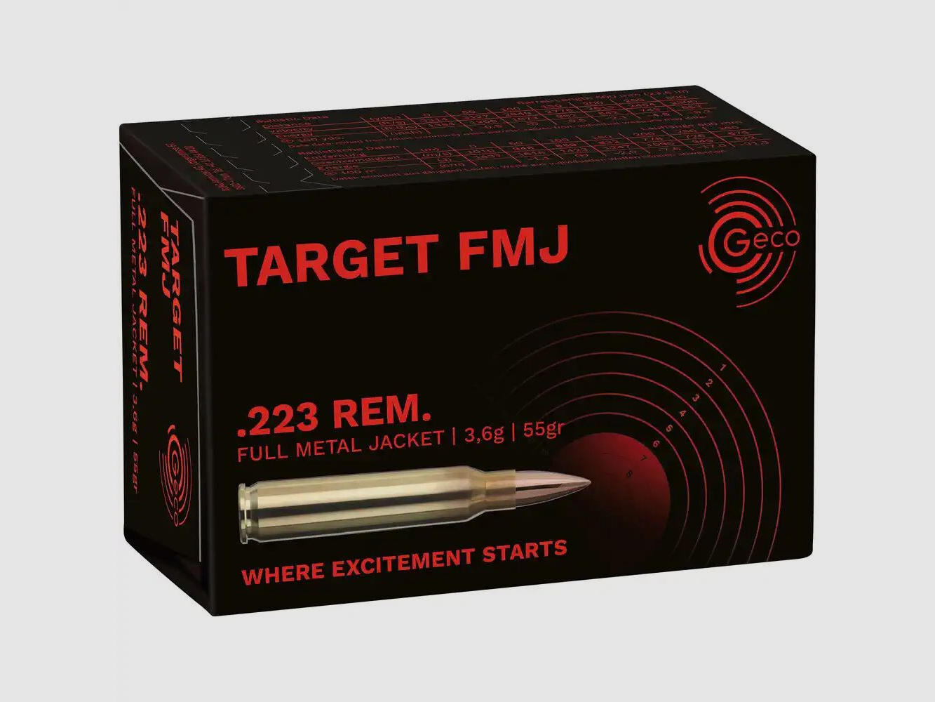 GECO Geco .223 Rem Cible FMJ 3,6 g