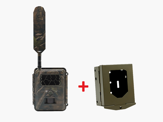 Seissiger Base-Cam LTE Supersim Telecamera per Fauna Selvatica + Set di Alloggiamento in Acciaio