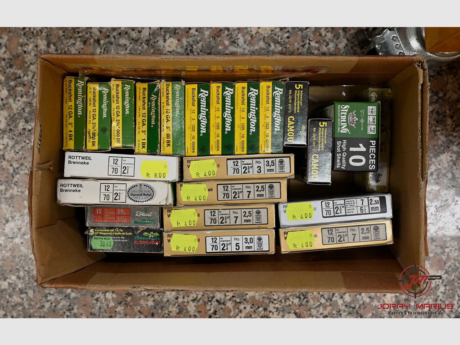 12/70–12/76 Sonderposten diverse Schrot-, Slug- und Buckshot-Patronen