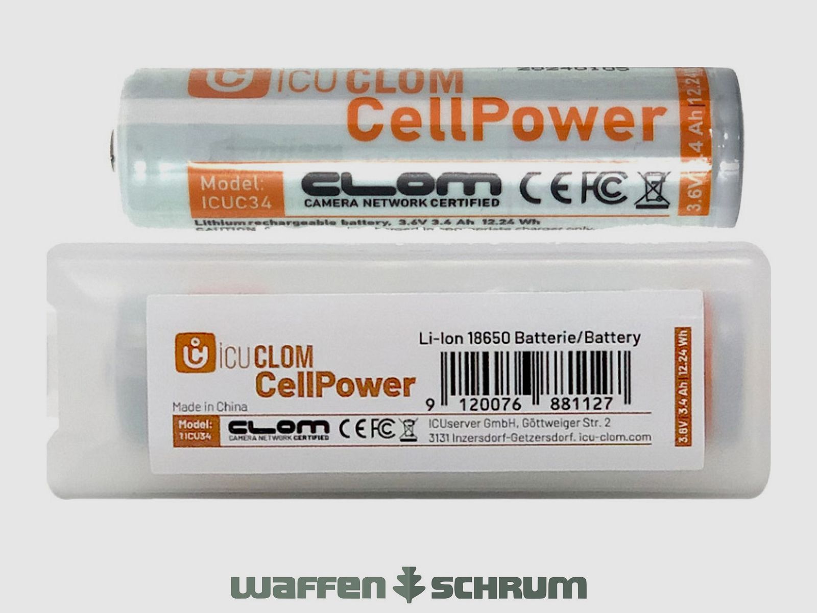 ICUserver Akku Weiss 3400 mAH 18650