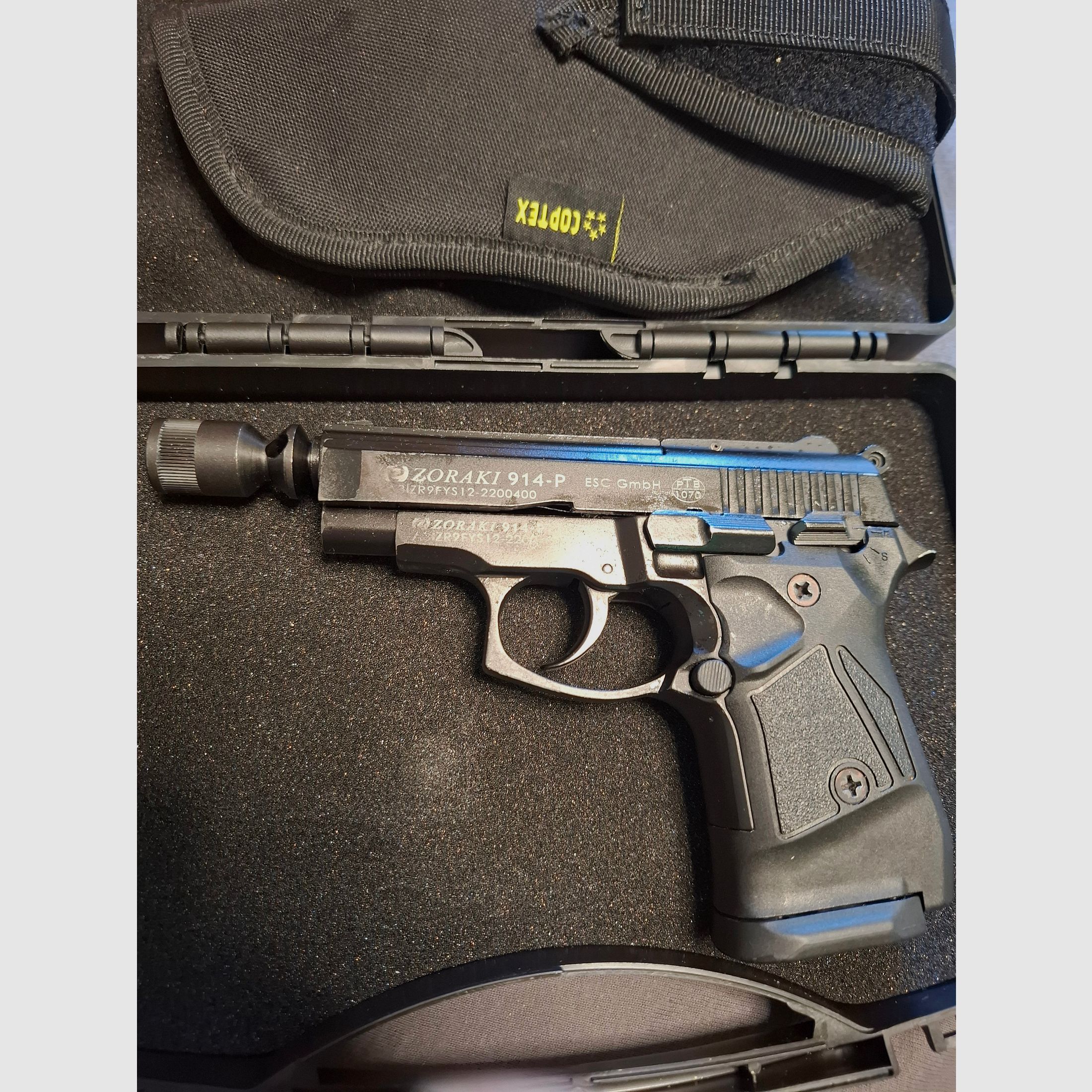 Zoraki 914-P 9mm P.A.K. PTB 1070 con funda