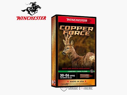 20 Municiones WINCHESTER Copper Force sin plomo 125gr Cal. 30-06 Sprg