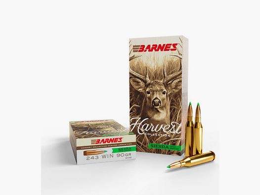 Barnes Harvest Collection .243 Win. 5,8 g / 90 gr Sierra Tipped GameKing Jagdmunition – 20 Stück #32398