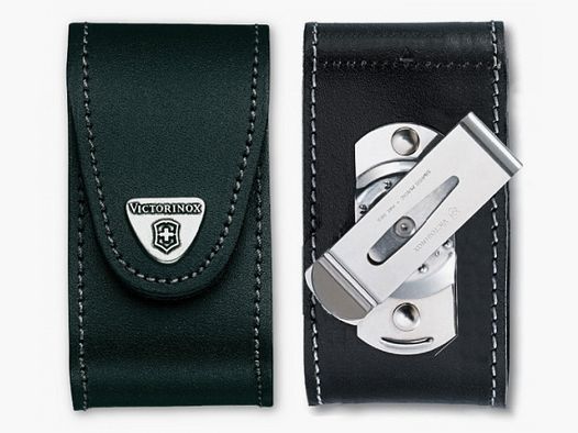 Schwarzes Leder-Gürteletui mit drehbarem Clip