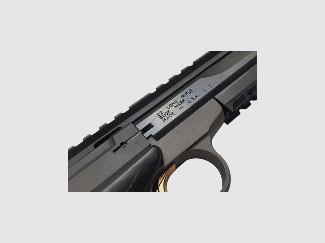 USED - BROWNING BUCK MARK BLACK LABEL PISTOL .22LR THREADED + 2 MAGAZINES, image 5 of 11