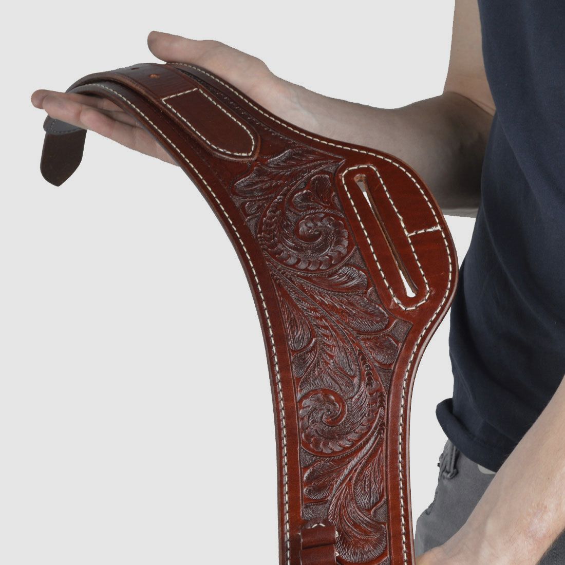 Custom Belt Buscadero XL .44/.45 Brown RH, immagine 3 di 8