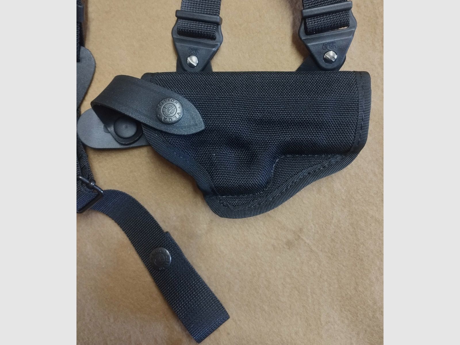 Schouder- en Zijholster voor Beretta 81/84 Vega Zwart Cordura, afbeelding 2 van 8