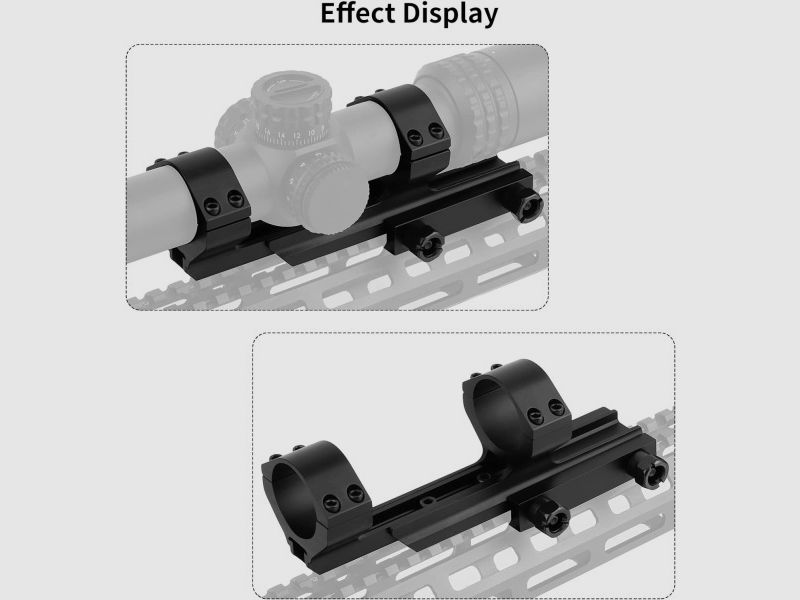 Double ring mount for 20 mm Picatinny rail, 25.4 mm/30 mm