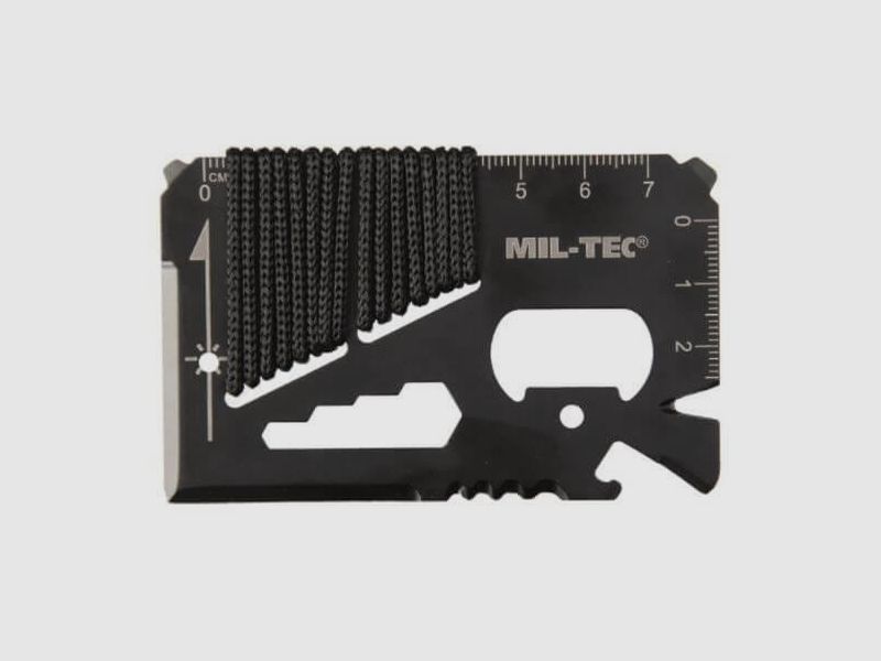 MIL-TEC Survival Tool Paracord Black with Case