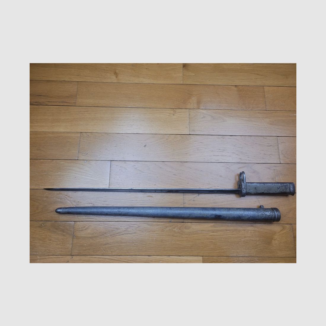 Rare ERSOC bayonet Ersatz ES08 German – iron grip on Belgian socket bayonet base JPL – TBE, image 6 of 18