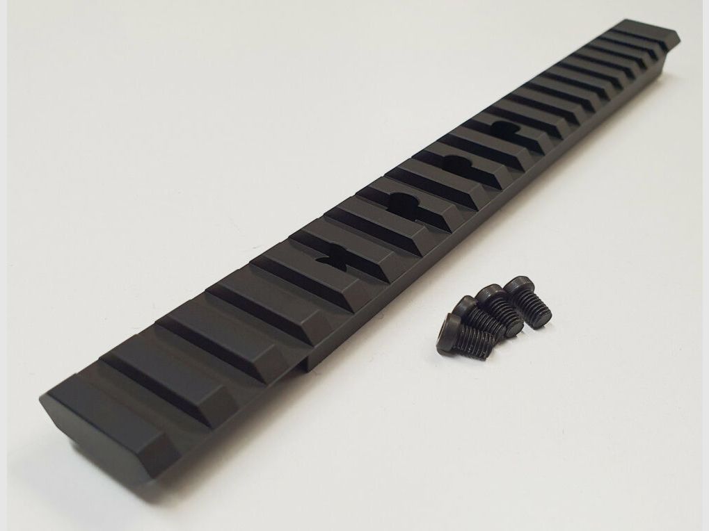 MHS Picatinny rail for BERGARA BA 13, steel, matte black blued, 210mm long, made in Germany