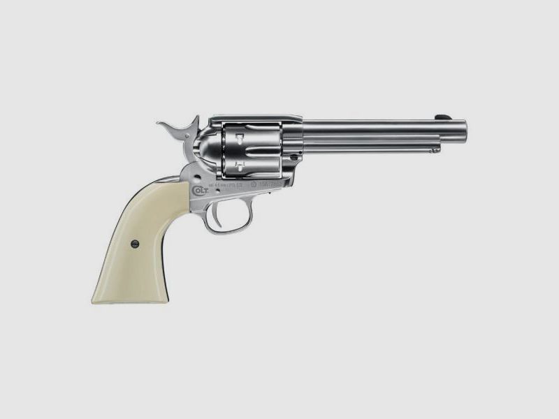 COLT CO2 Waffe Revolver SAA .45 5,5'' Nickel Kal. 4,5mm Diabolo (Ladehülse)