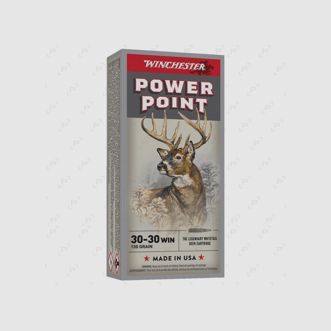 Box mit 20 Patronen für Großwild WINCHESTER POWER POINT Kaliber .30-30 WIN - 150 GR