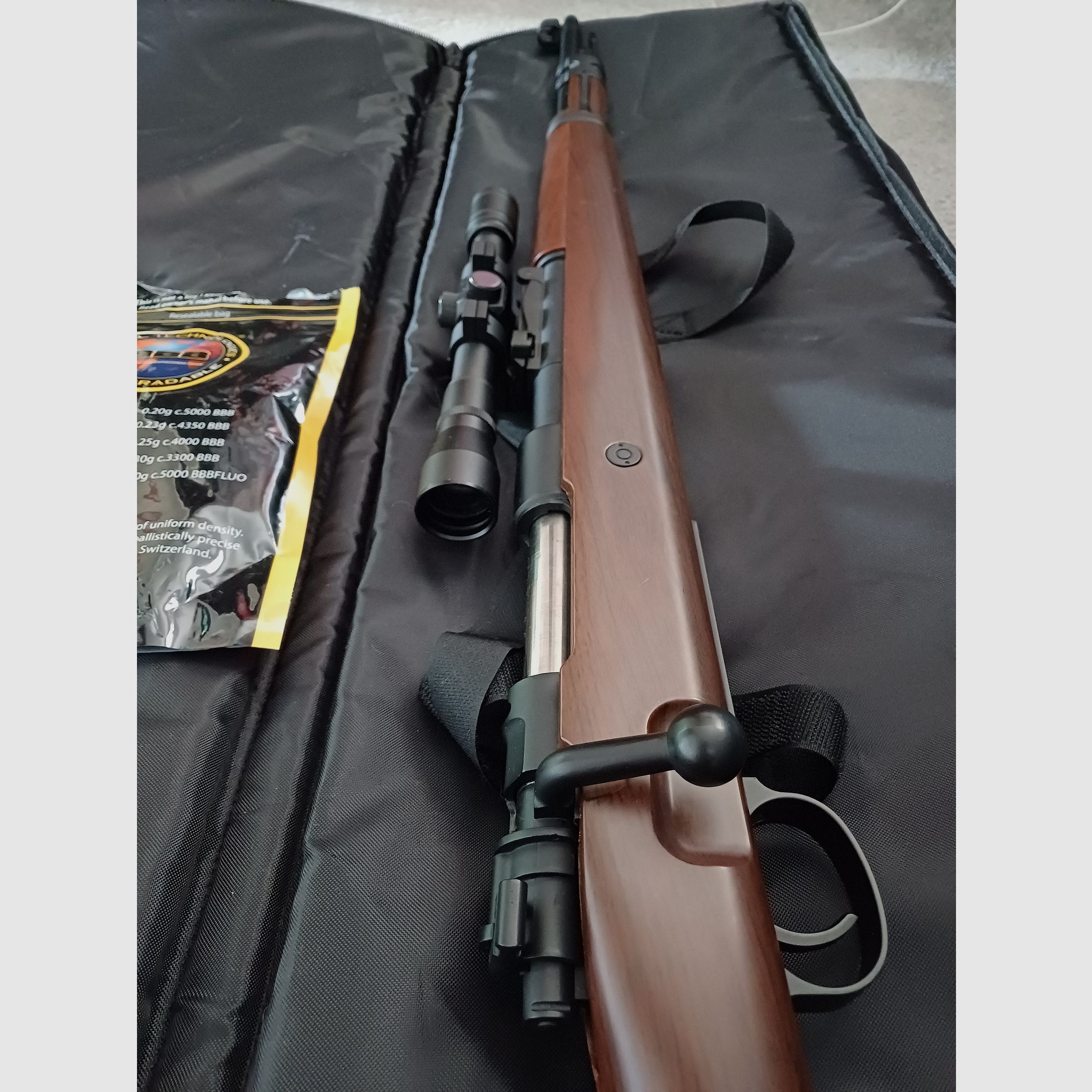 Airsoft, Sniper , K98 Bundle Visier , Tasche und BBS 