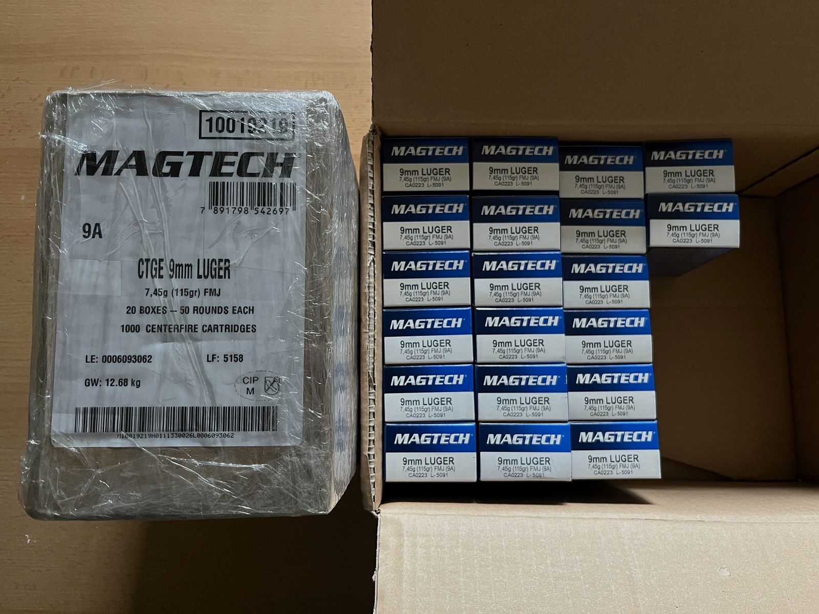 9mm Magtech 115gr FMJ - 2000 colpi