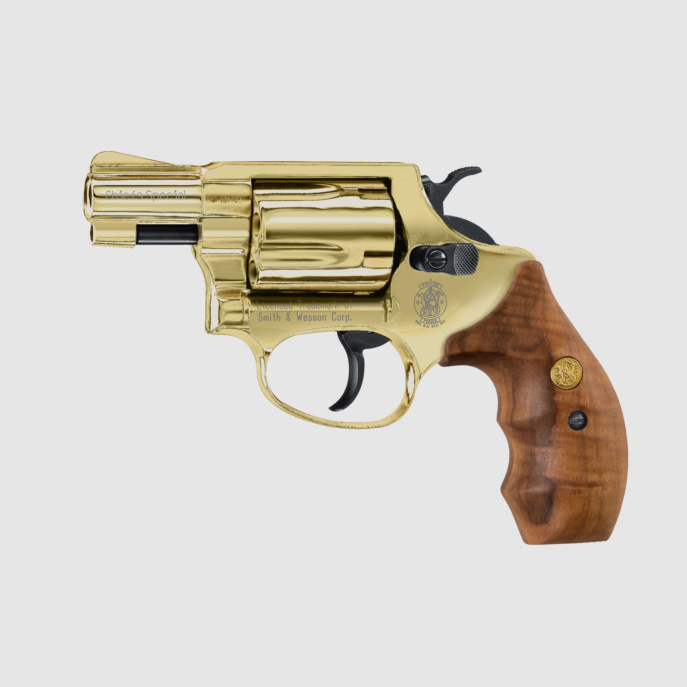 S&W Chiefs Special - 5 schuß 9mm, 24Karat Gold