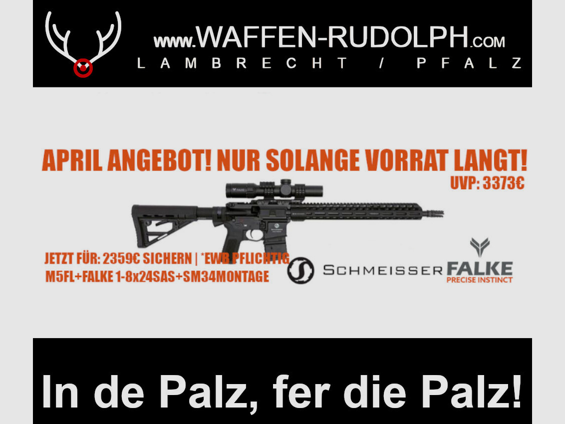 Schmeisser M5FL **ZESTAW KOMPLETNY** M5FL karabinek półautomatyczny 223Rem, w tym montaż Schmeisser SM34 QM i Falke 1-8x24SAS