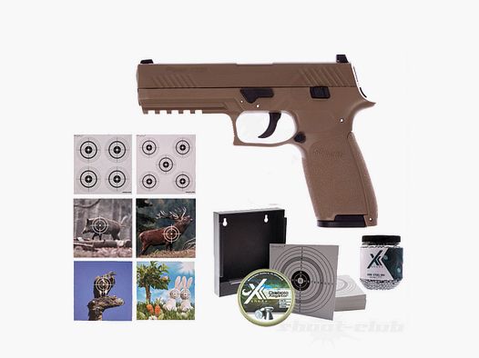 Sig Sauer P320 4,5mm BBs coyote tan - Zielscheiben-Set