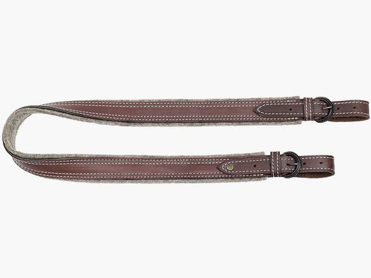 AKAH rifle sling olive leather with neoprene padding 40 mm