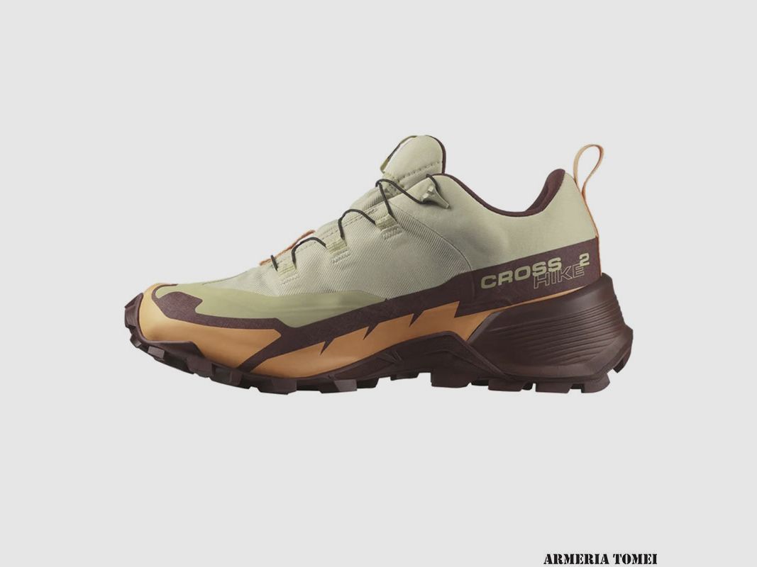SALOMON – DAMES – CROSS HIKE 2 GTX Alfalfa / Cantaloupe / Bitter Chocolate, afbeelding 4 van 8