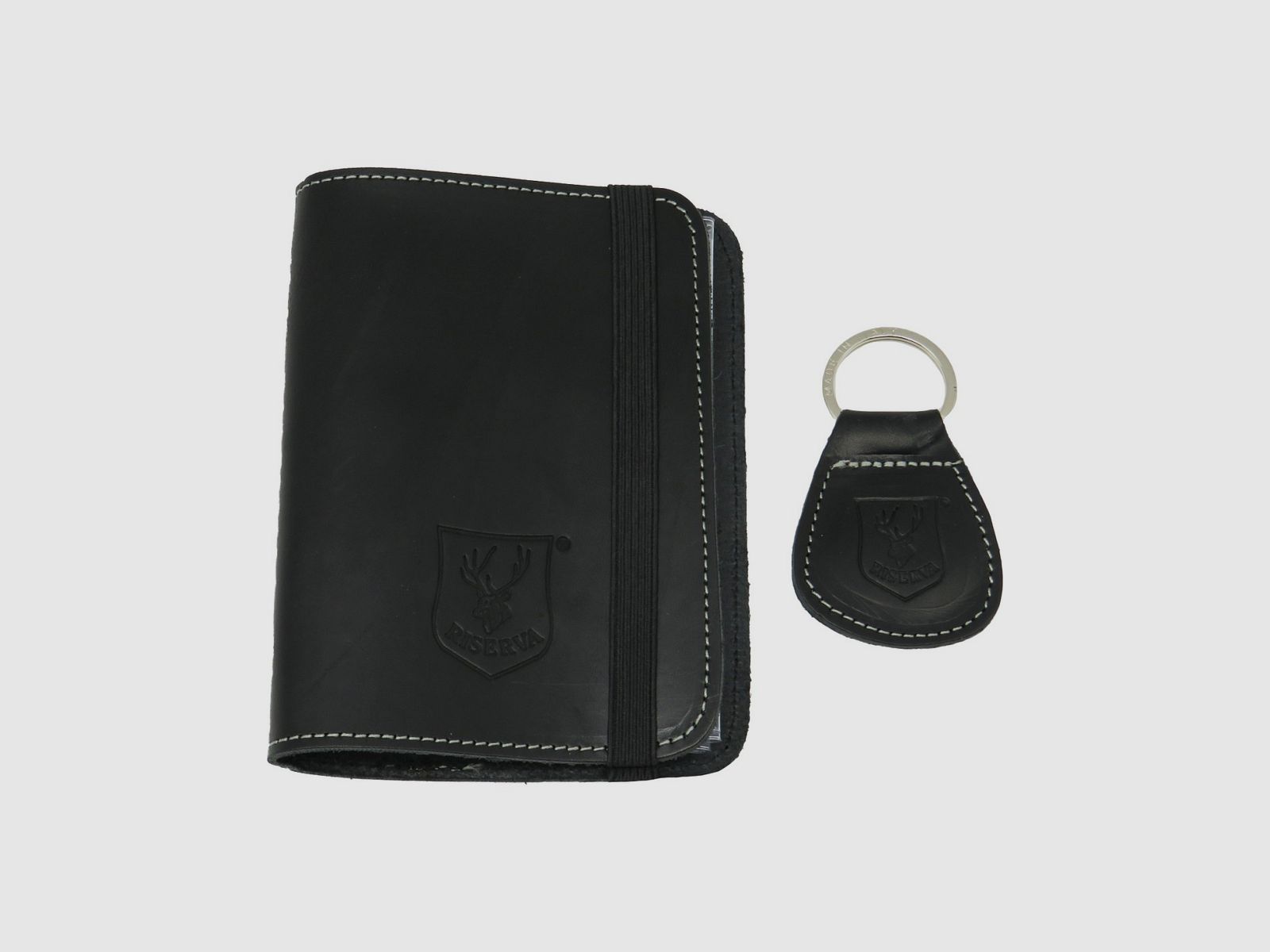 Riserva - Lizenz- und Schlüsselanhänger aus schwarzem Leder mit Geschenkverpackung R3102, Bild 2 von 6