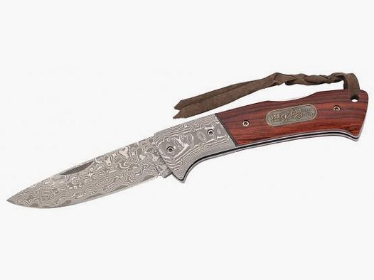 Couteau de poche Herbertz Jubilé avec mitres en damas et en cocobolo