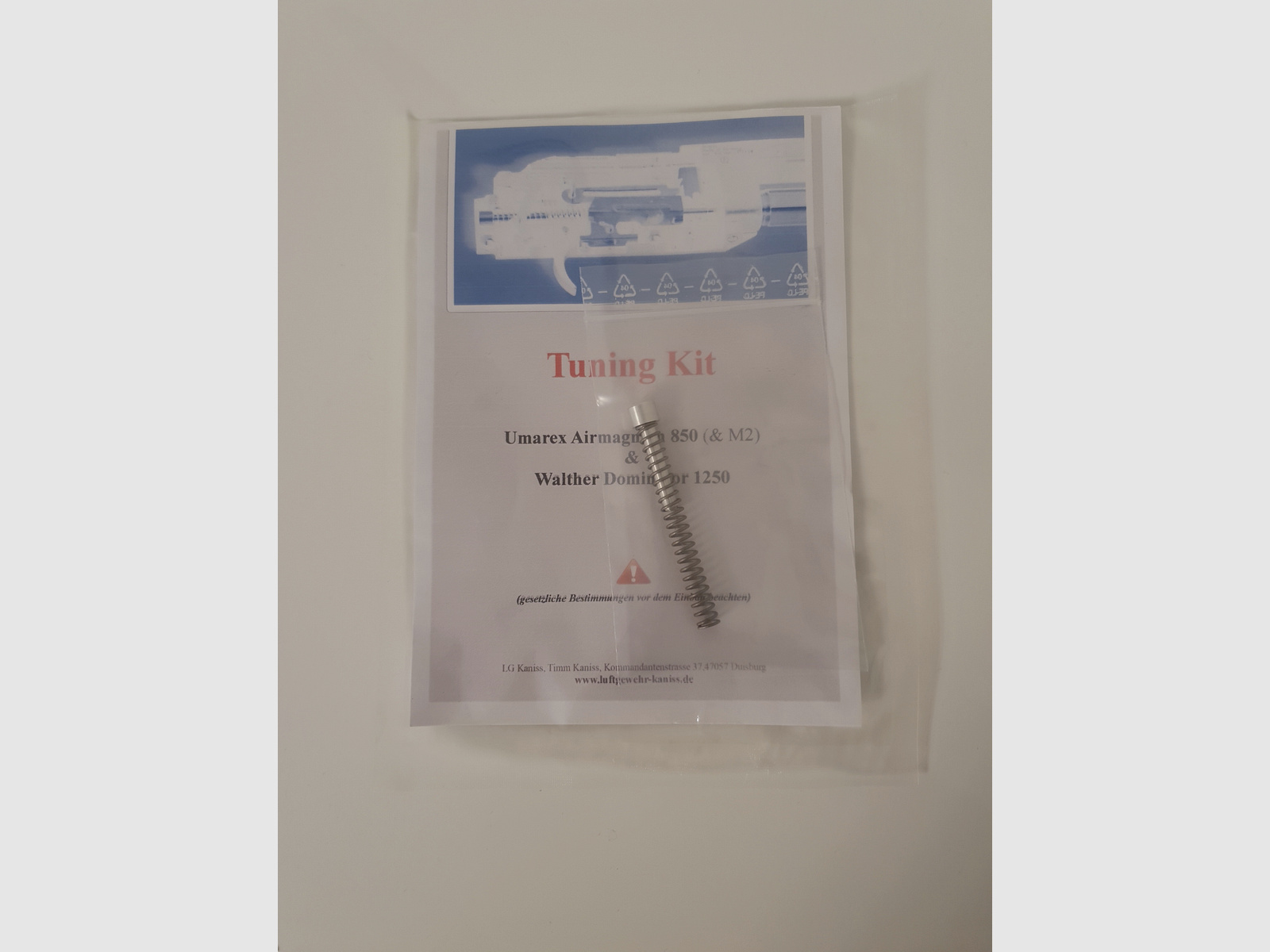 Performance enhancement kit for 850 Airmagnum & M2 The tuning kit light for the Umarex / Hämmerli Airmagnum 850 & M2