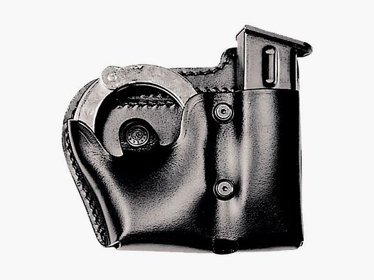 Porta manette con porta caricatore bifilare in pelle VEGA HOLSTER1P07