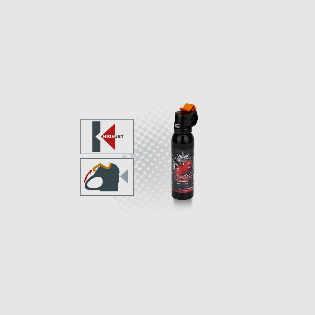 VESK Grizzly Outdoor Pepper Spray 200 ml Wide Spray