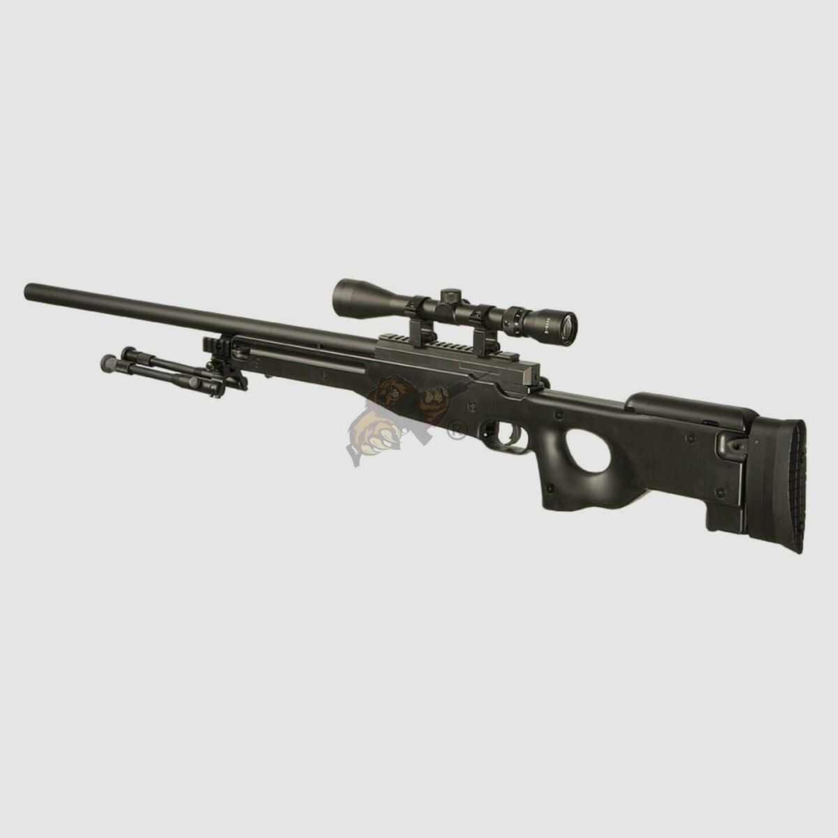 L96 Sniper Rifle Airsoft Set Upgraded Black - Well -F-